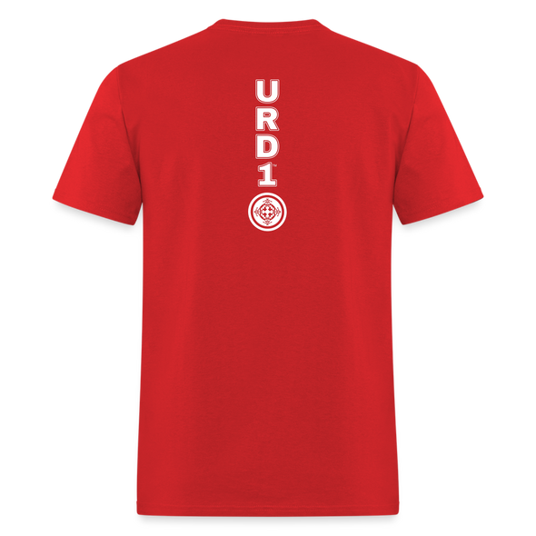 URD1 - Men Praise T-Shirt - Lion of Judah - red