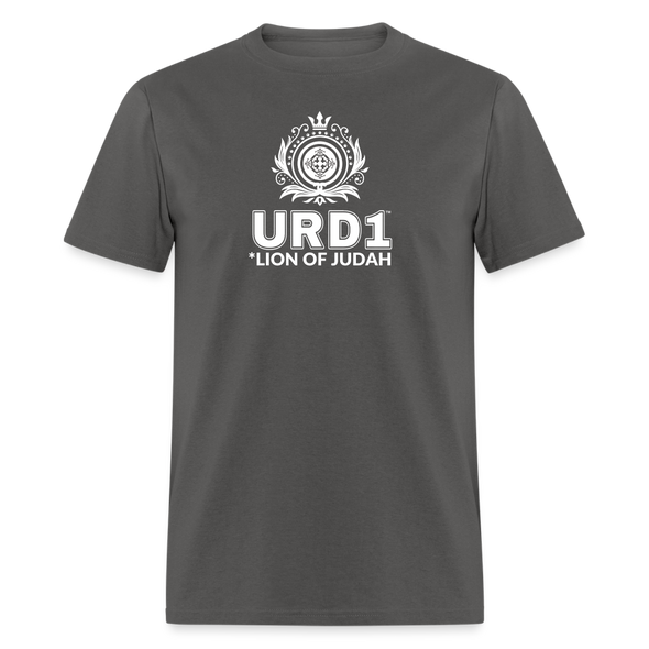 URD1 - Men Praise T-Shirt - Lion of Judah - charcoal