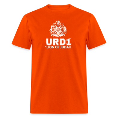 URD1 - Men Praise T-Shirt - Lion of Judah - orange