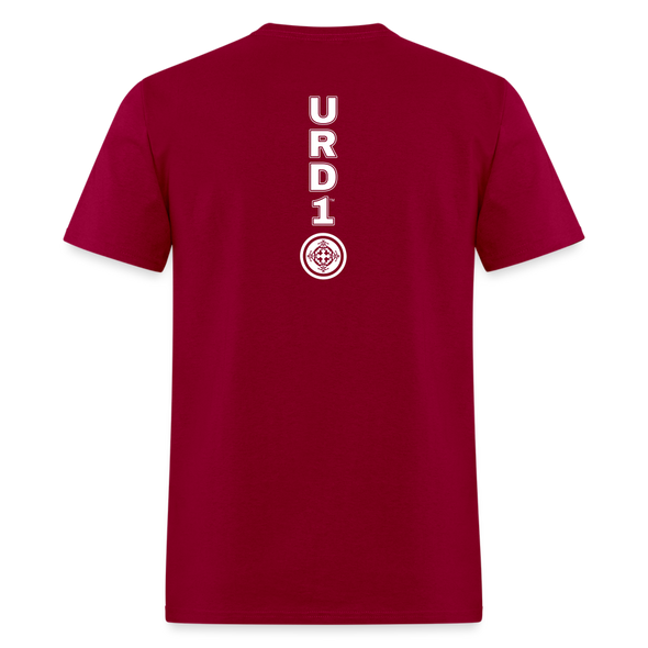 URD1 - Men Praise T-Shirt - Lion of Judah - dark red