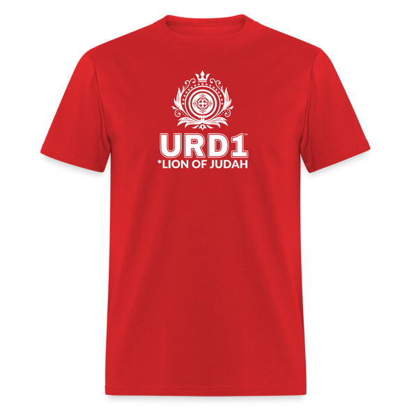 URD1 - Men Praise T-Shirt - Lion of Judah - red