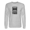 XZAKA - Men's Long Sleeve T-Shirt - Good Vibes - heather gray