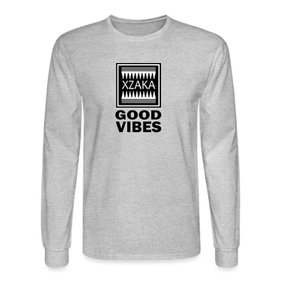 XZAKA - Men's Long Sleeve T-Shirt - Good Vibes - heather gray