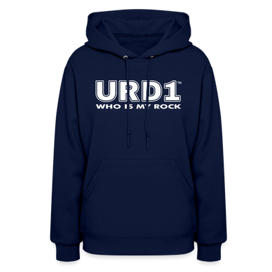 URD1- Who Is My Rock - Women Impact Hoodie - navy