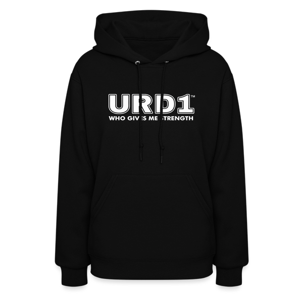 URD1- Who Gives Me strength - Women Impact Hoodie - black