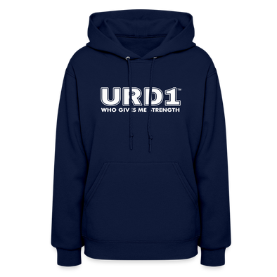 URD1- Who Gives Me strength - Women Impact Hoodie - navy