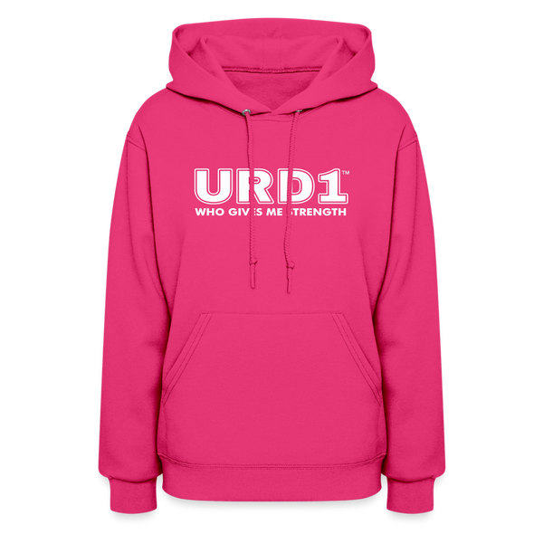 URD1- Who Gives Me strength - Women Impact Hoodie - fuchsia