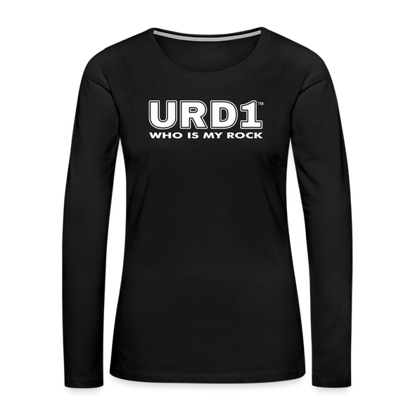 URD1 - Women Long Sleeve IMPACT T-Shirt - Who Is My Rock - black