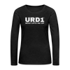 URD1 - Women Long Sleeve IMPACT T-Shirt - Who Lifts Me Up - charcoal grey