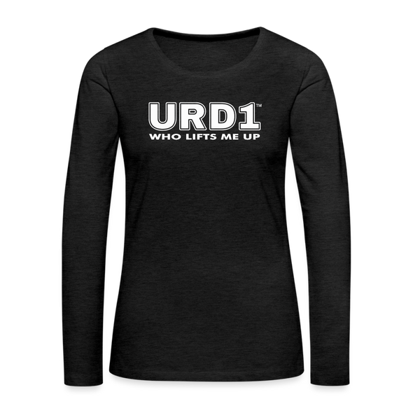 URD1 - Women Long Sleeve IMPACT T-Shirt - Who Lifts Me Up - charcoal grey