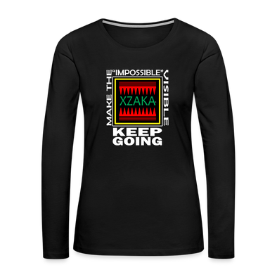 XZAKA - Women "Impossible-Possible" Long Sleeve T-Shirt - black