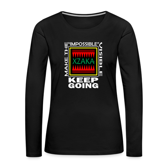 XZAKA - Women "Impossible-Possible" Long Sleeve T-Shirt - black