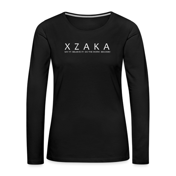 XZAKA - Women "Do The Work" Long Sleeve T-Shirt - black