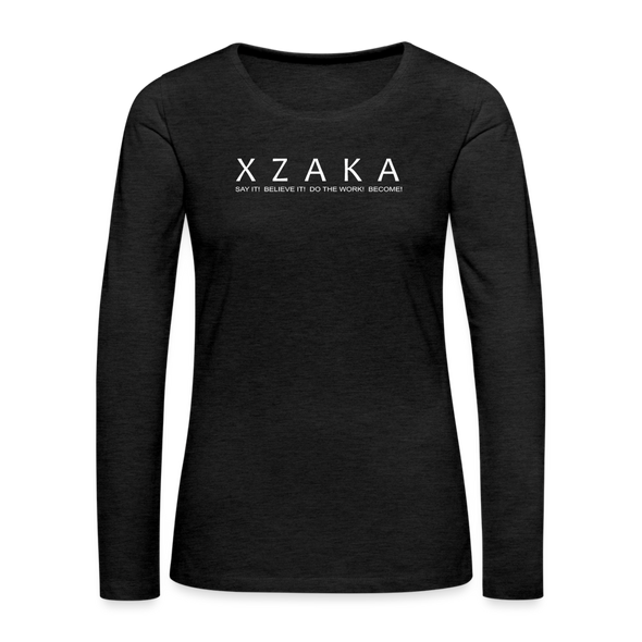 XZAKA - Women "Do The Work" Long Sleeve T-Shirt - charcoal grey