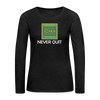 XZAKA - Women "Never Quit" Long Sleeve T-Shirt - KG WH - charcoal grey