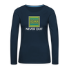 XZAKA - Women "Never Quit" Long Sleeve T-Shirt - KG WH - deep navy