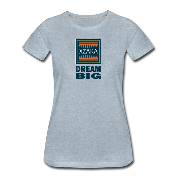 XZAKA - Women "Dream Big" Workout T-Shirt - W3548-1 - heather ice blue