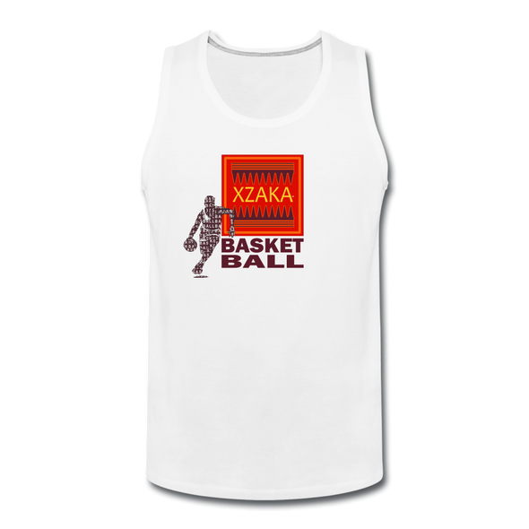 XZAKA Men "Basketball" Motivational Tank Top - M4202-1 - white