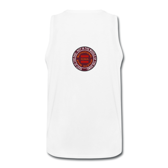 XZAKA Men "Basketball" Motivational Tank Top - M4202-1 - white