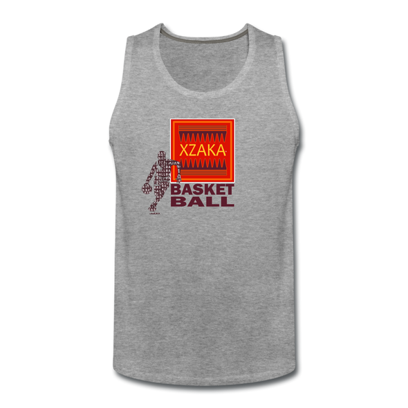 XZAKA Men "Basketball" Motivational Tank Top - M4202-1 - heather gray