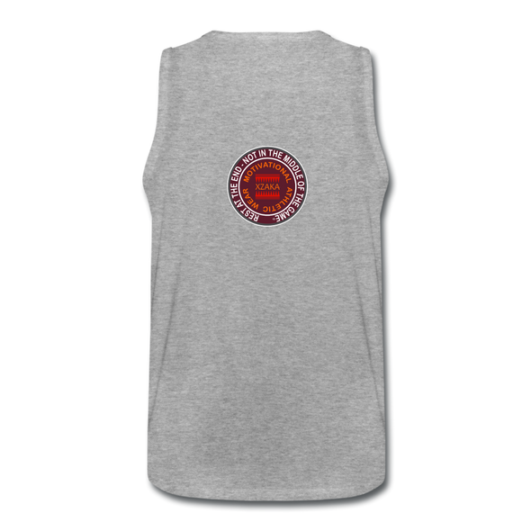 XZAKA Men "Basketball" Motivational Tank Top - M4202-1 - heather gray