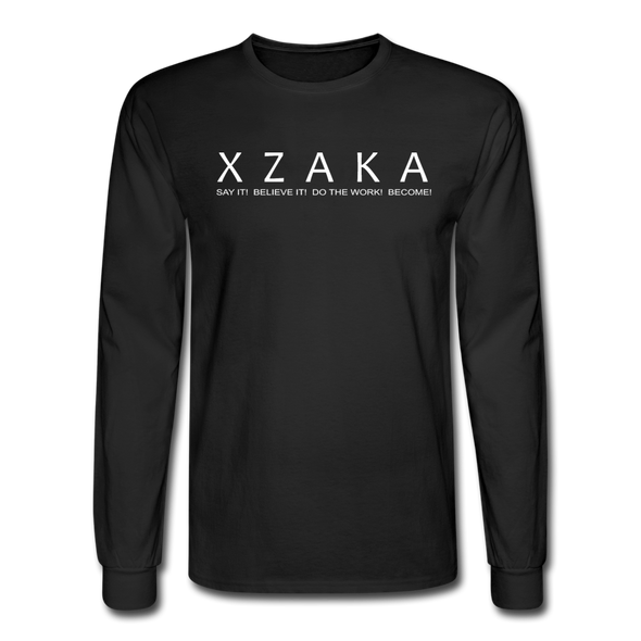 XZAKA - Men Motivational Long Sleeve T-Shirt - M1438-2 - black