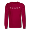 XZAKA - Men Motivational Long Sleeve T-Shirt - M1438-2 - dark red