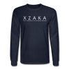 XZAKA - Men Motivational Long Sleeve T-Shirt - M1438-2 - navy