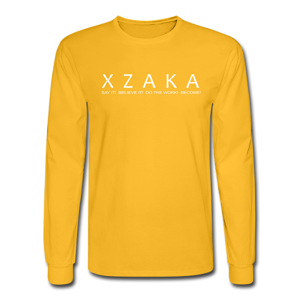 XZAKA - Men Motivational Long Sleeve T-Shirt - M1439-2 - gold