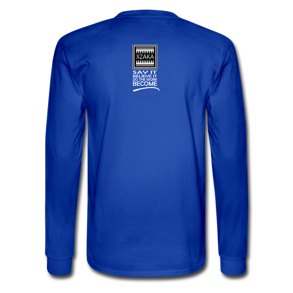 XZAKA - Men Motivational Long Sleeve T-Shirt - M1439-2 - royal blue