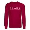 XZAKA - Men Motivational Long Sleeve T-Shirt - M1439-2 - dark red