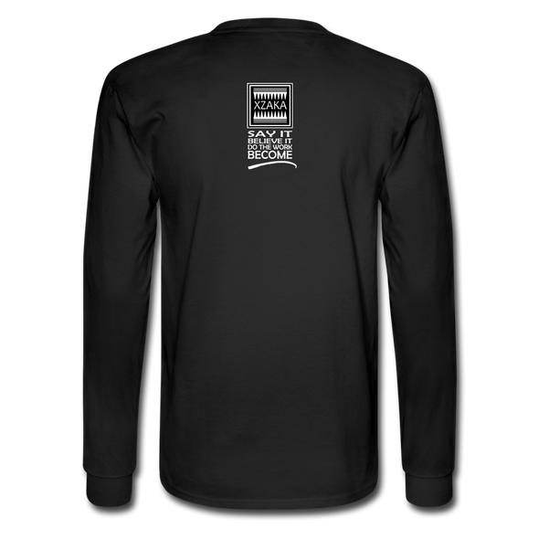 XZAKA - Men "Smile" Motivational Long Sleeve T-Shirt - M1443-2 - black