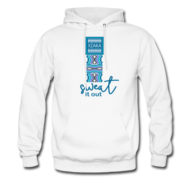 XZAKA - Men "Sweat It Out" Motivational Hoodie - M7101 - white