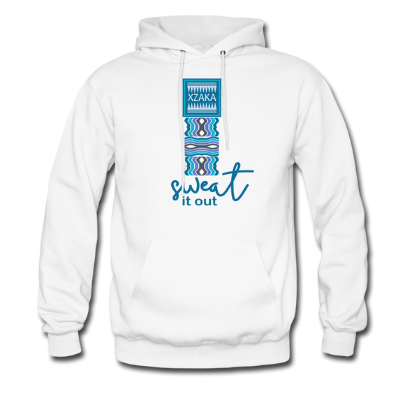 XZAKA - Men "Sweat It Out" Motivational Hoodie - M7101 - white