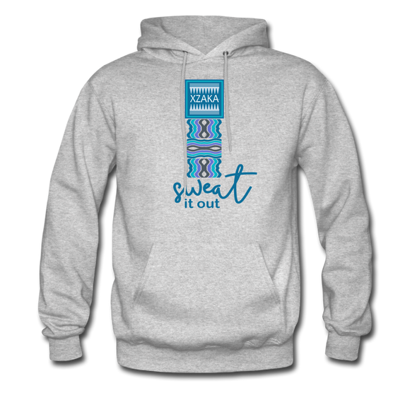 XZAKA - Men "Sweat It Out" Motivational Hoodie - M7101 - heather gray