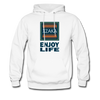 XZAKA Men "Enjoy Life" Motivational Hoodie - M7102 - white