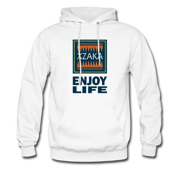 XZAKA Men "Enjoy Life" Motivational Hoodie - M7102 - white