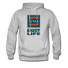 XZAKA Men "Enjoy Life" Motivational Hoodie - M7102 - heather gray