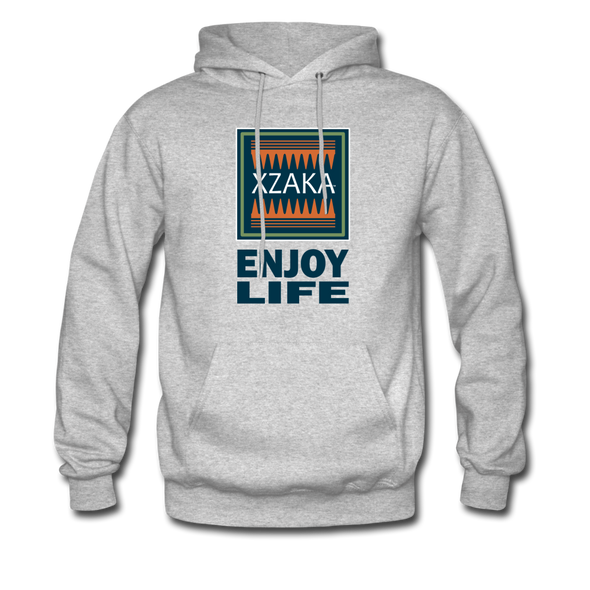 XZAKA Men "Enjoy Life" Motivational Hoodie - M7102 - heather gray