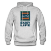 XZAKA Men "Enjoy Life" Motivational Hoodie - M7102 - ash 