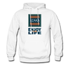 XZAKA Men "Enjoy This Life" Motivational Hoodie - M7103 - white