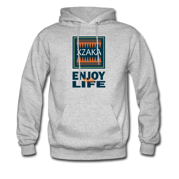 XZAKA Men "Enjoy This Life" Motivational Hoodie - M7103 - heather gray