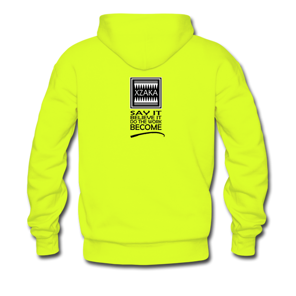 XZAKA Men "Say It" Motivational Hoodie - M7105 - safety green