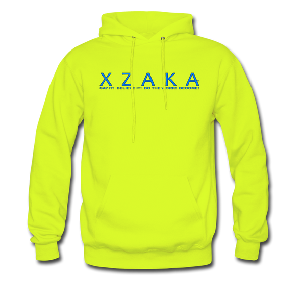 XZAKA Men "Say It" Motivational Hoodie - M7105 - safety green