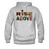 XZAKA Men "Rise Above" Motivational Hoodie - M7107 - heather gray