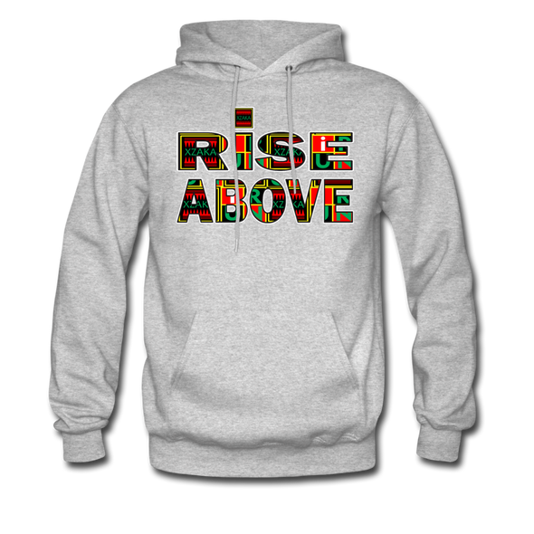 XZAKA Men "Rise Above" Motivational Hoodie - M7107 - heather gray