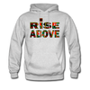 XZAKA Men "Rise Above" Motivational Hoodie - M7107 - ash 