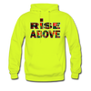 XZAKA Men "Rise Above" Motivational Hoodie - M7107 - safety green