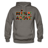 XZAKA Men "Rise Above" Motivational Hoodie - M7108 - asphalt gray