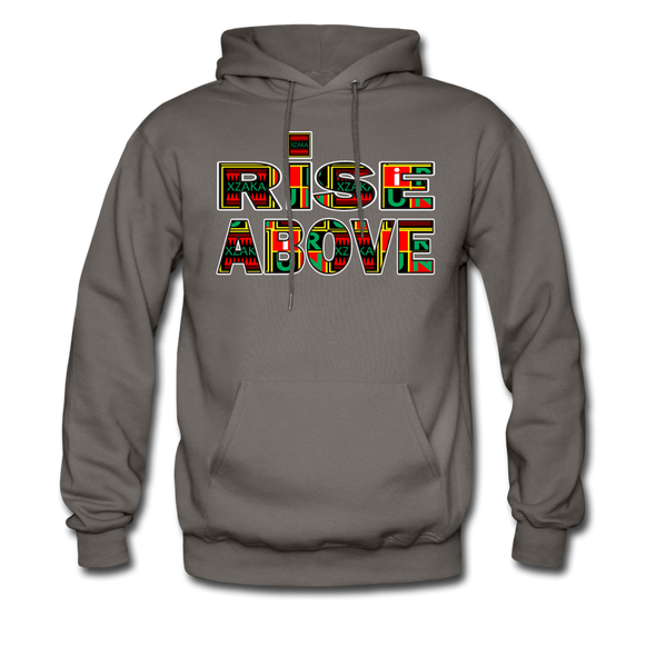 XZAKA Men "Rise Above" Motivational Hoodie - M7108 - asphalt gray